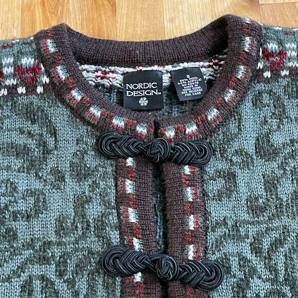 Nordic‎ Design Sweater Cardigan Wool Blend Womens Sz Small EUC - Picture 9 of 14